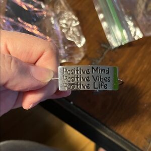 Silver Positive Mind Positive Vibes Positive Life Bracelet 1392